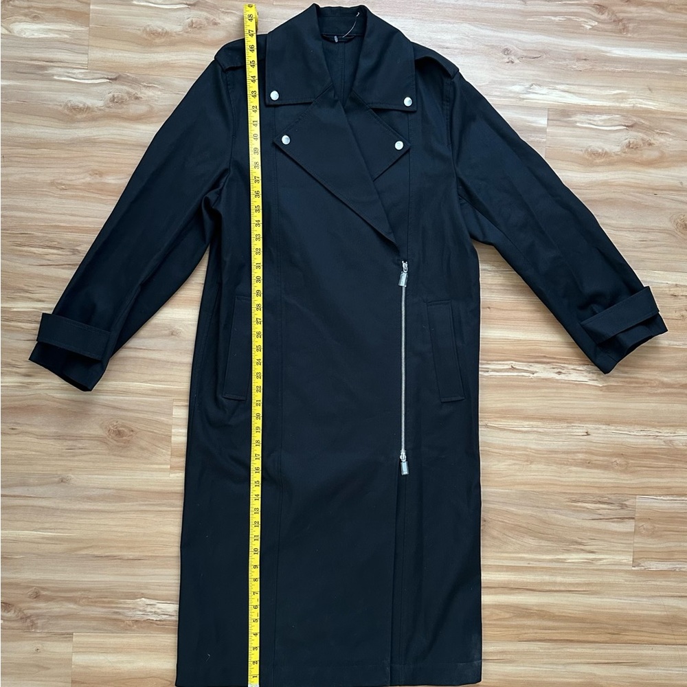 TOTEME Black Biker Cotton Trench - Size 36 - NWOT - no belt